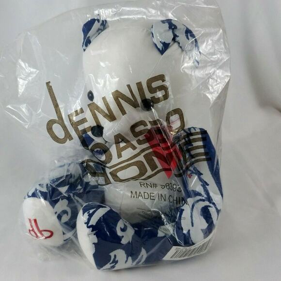 Dennis Basso Home Teddy Bear White Blue Red Cloth Tapestry Print - Picture 2 of 9